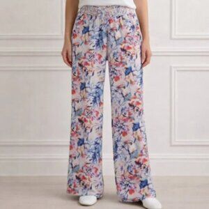 SOUNDSTYLE (LA & NY) Linen Blend Floral Pants - M